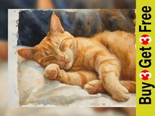 Tranquil Sleeping Ginger Cat