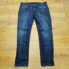 G Star 3301 Jeans Mens W34 L32 Blue Regular Fit Tapered Leg Denim Button