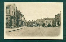 SOUTHAM, MARKET HILL WITH SHOPS,vintage postcard