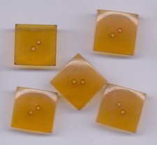 5 vintage apple juice bakelite buttons - squares