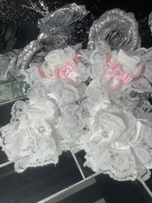 ? Satin Diamanté Classic bow frilly ankle white Socks pink Frilly Sock Shop