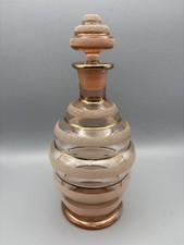 Vintage Art Deco Peach Ribbed