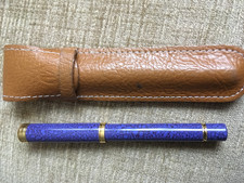 WATERMAN LADY CHARLOTTE PURLE LACQUER GOLD TRIM FOUNTAIN PEN, F.  NIB + HOLDER