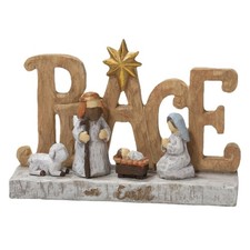 Peace Christ Nativity Resin Statue Scene Set Catholic Jesus Manger Combination