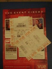 Mission Impossible Rogue Nation 2015 Vue CINEMA TICKETS (2) somewhat Faded