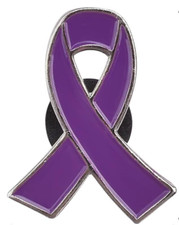 Purple Ribbon Pin Badge - Pancreatic Cancer Awareness - Free postage