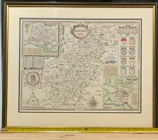Northamptonshire map -copy of John Speed 1685 map - framed/glazed 57x48cm