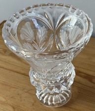 Cut Glass Etched Trumpet
