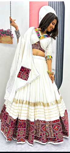 Women white lengha - white,