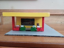 Vintage wooden toy car - car, garage