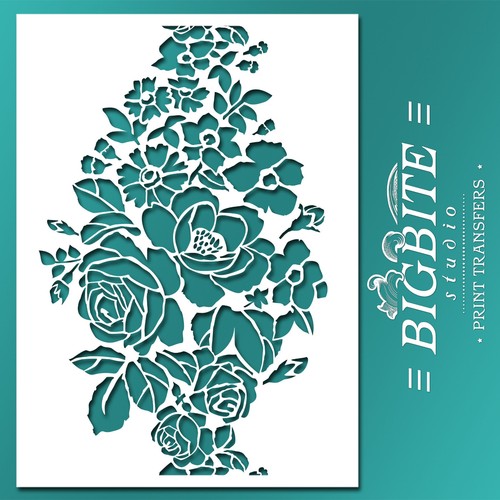 Shabby chic stencil wild - shabby,