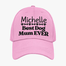Personalised Name Cap Best Dog Mum Ever Birthday Mothers Day Gift Animal Owner