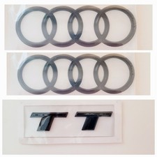 Fits Audi TT Mk3 8S Gloss Black Badge Set Front & Rear OEM Compatible