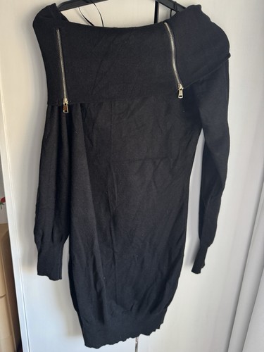 Apricot black sweater dress - apricot,