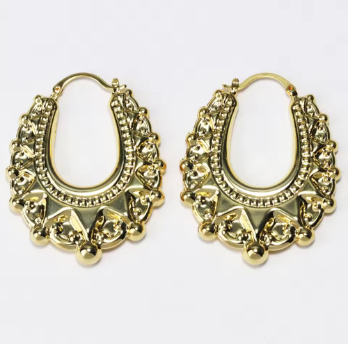 Creole gold earrings gypsy - gold,