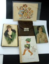 Antique Vintage Job Lot Of 6 Different Sets Of Needle Cases Deco Attwell Etc.