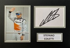 STEFANO COLETTI SIGNED A4 PHOTO MOUNT DISPLAY INDY 500 AUTOGRAPH