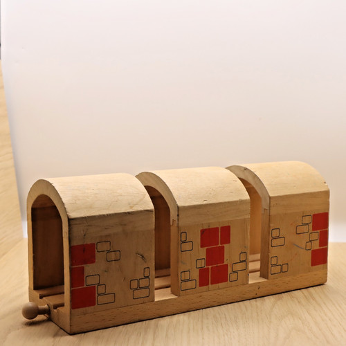 Wooden train track triple - track,