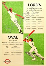 VINTAGE Cricket POSTER Lords