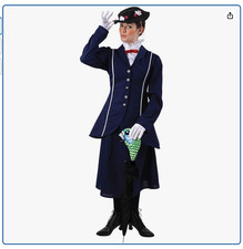 mary poppins costume adult-hat, umbrella end, gloves, skirt , jacket, and shirt