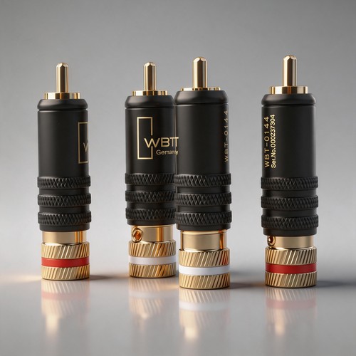 4pcs gold plated rca locking - gold,