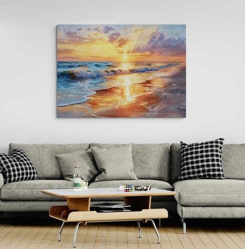 Sunset beach seascape - sunset, canvas