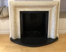 Elgin & Hall Fireplace Surround & Black Quarry Hearth & back panel steel box.