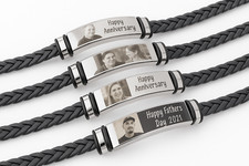 bracelet gift personalised photo image engraved boyfriend dad christmas gift