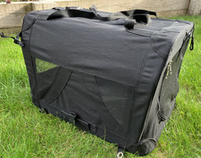 LIGHTWEIGHT FABRIC MESH DOG CAT PET CARRIER - FOLDABLE - GOOD USED COND.