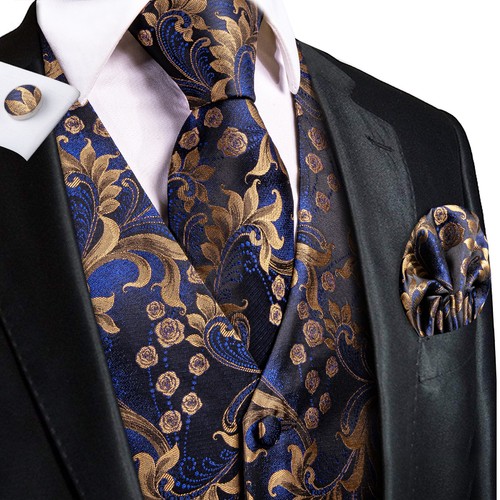 Red black gold mens - red, waistcoat