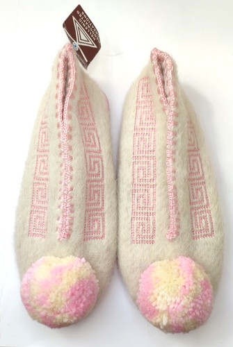 Handmade greek wool slippers - greek,