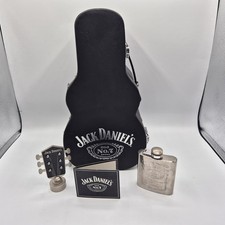 Jack Daniels Guitar Case with hip flask, Frett Bottle Stopper & card