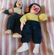 Pair 1950's Mr Bim Zippy Jacko Rubber Face Hands & Shoes ￼Monkey Chimp Toy 24” 