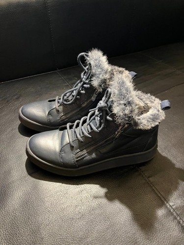 Womens leather trainers mid - womens,