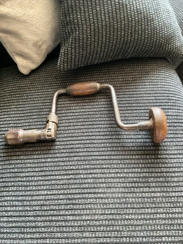 Vintage hand crank brace with - hand,
