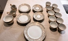 Vintage Bavarian China Tea Set – LR Crown Mark – Full 36-Piece Service