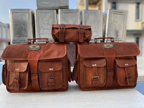 Motorcycle brown leather - leather, 3