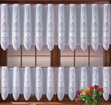 White Kitchen Cafe Net Curtain 20" 28" READY to hang HEMMED Sold by metre