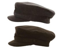 Mens Womens Breton Cap Cadet Style Cord Marine Sailor Captain Hat 2 Colours