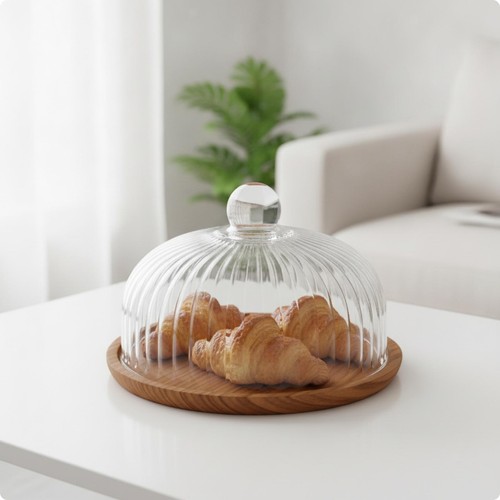 Glass cake dome display - glass,