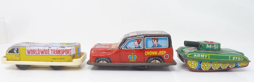 Tinplate friction cars tank - friction, &