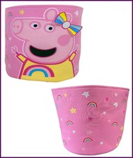 Peppa Pig Storage Tub Bowstar Cylindrical Cotton Canvas Pink Storage Tub 7866