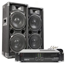 Max Dual 8 DJ Speakers & VXA 1500 Amplifier Set - Perfect for Events