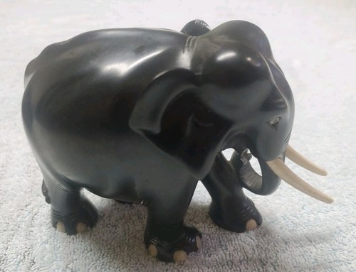 Ebony wood elephant carving - ebony,