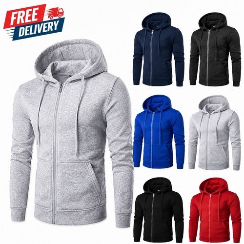 New mens plain fleece zip - plain,