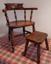 antique childs chair  with stool