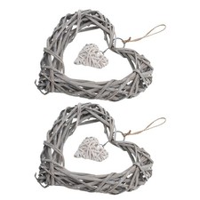 2pcs Heart Shape Wicker