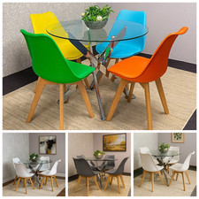 Round Glass Dining Table with