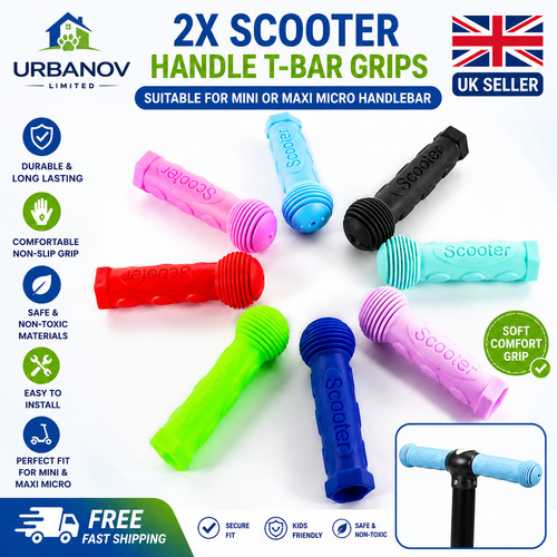 Scooter handle bar grips - 2x, t-bar