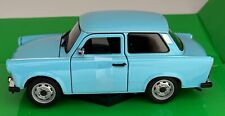 Trabant 601S De Luxe in blue, 1:24 scale diecast car model from Welly, 24037B
